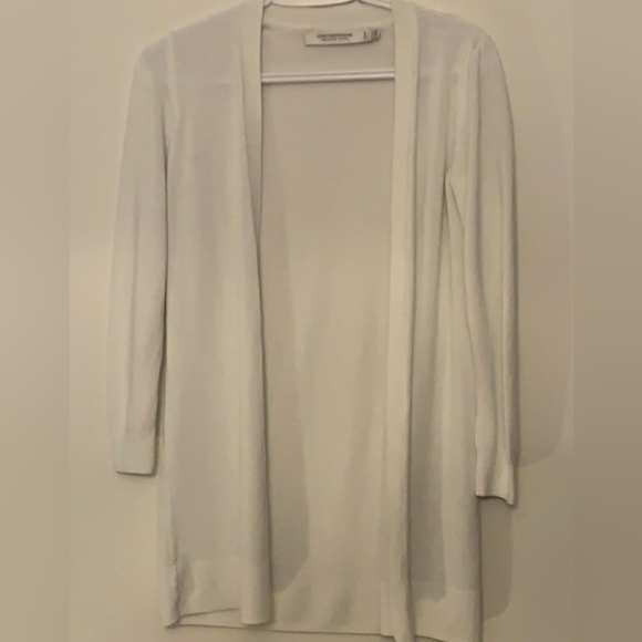SOLD! Long White Cardigan - Picture 3 of 3